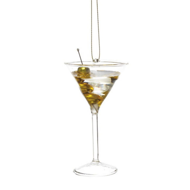 Martini With Olives Cocktail Glass Ornament