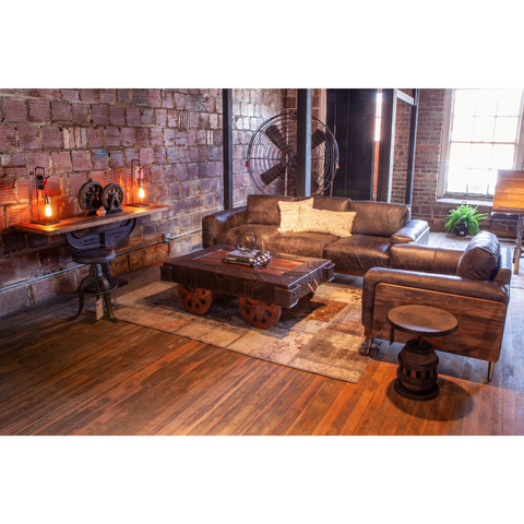 Industrial Masculine Living Room Loft Exposed Brick Design Inspo