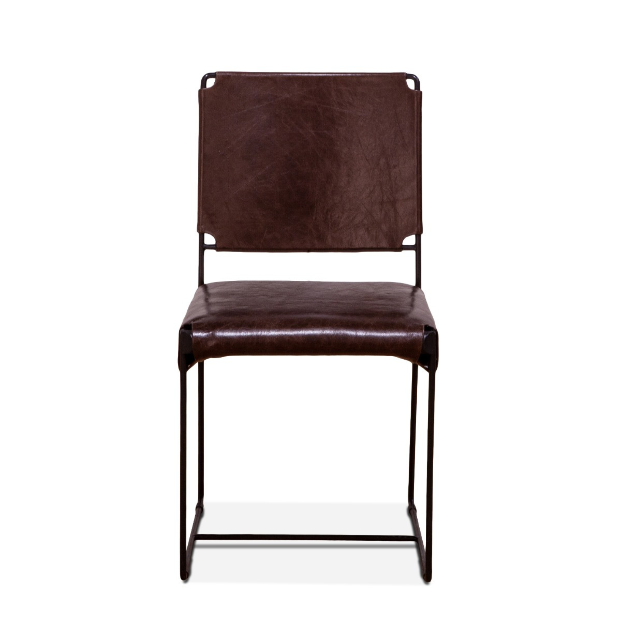 Chocolate leather 2025 dining chairs