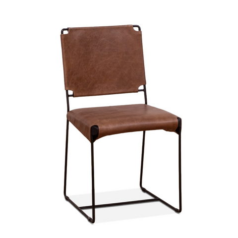 New York Tobacco Leather Dining Chair