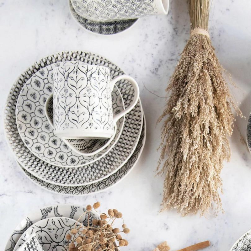 Hand Stamped Ceramic Mug + Coffee +Tea