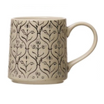 Noir Hand-Stamped Mug, Pattern C