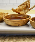 Olive Wood Dipping Bowl Asian Dumpling Sauce Dip Bowl