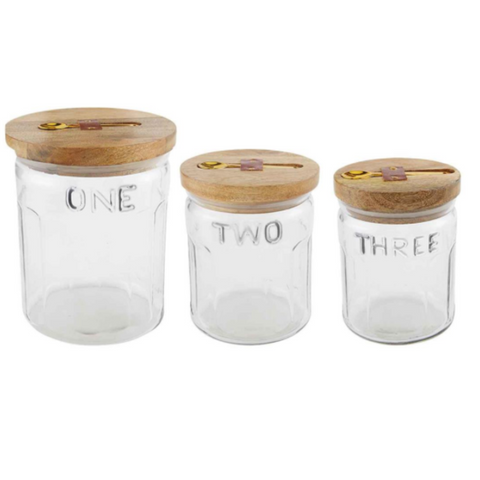 One, Two, Three Glass Canister Set