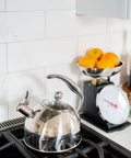 Retro Style Black Metric Kitchen Scale Stainless Steel Tea Kettle