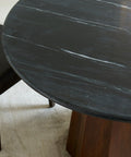 Palermo 47" Black Marble Dining Table Matte Brown