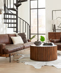 Portofino Industrial Leather Sofa and Arm Chair, Geisha Brown