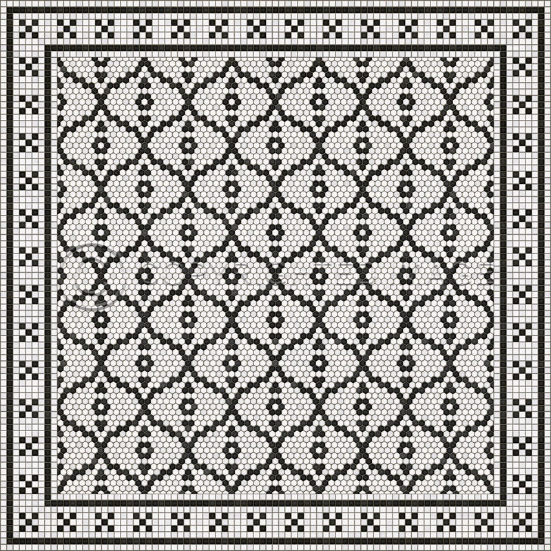 Lehigh Valley Furniture Flooring Vinyl Floorcloth Vintage Mosaic Tile Pet Safe Kid Friendly Rug Outdoor