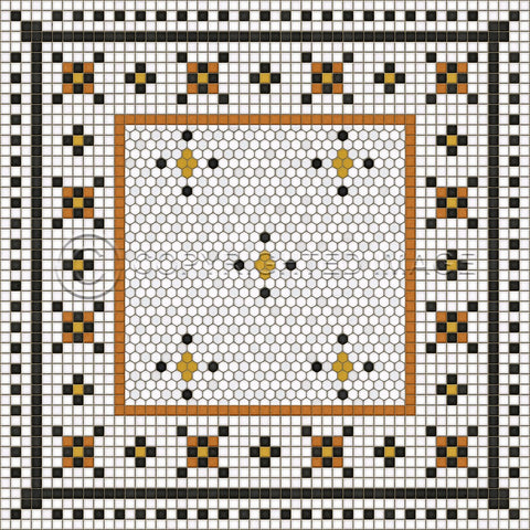 Lehigh Valley Furniture Flooring Vinyl Floorcloth Vintage Mosaic Tile Pet Safe Kid Friendly Rug Outdoor