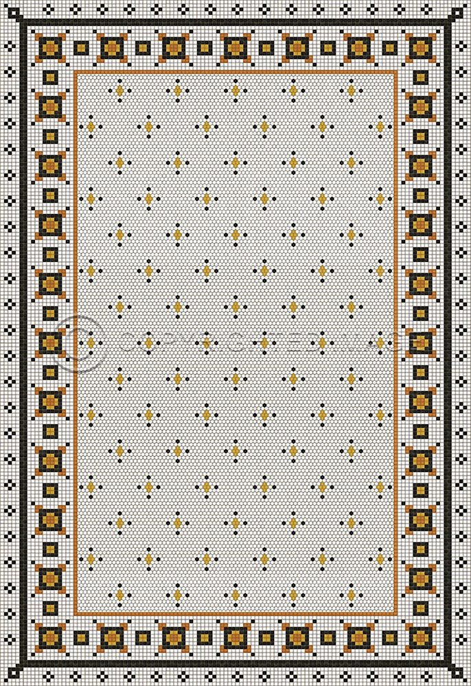 Lehigh Valley Furniture Flooring Vinyl Floorcloth Vintage Mosaic Tile Pet Safe Kid Friendly Rug Outdoor
