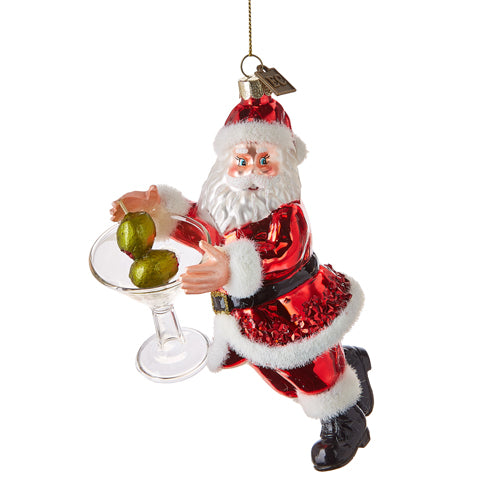 "Just One Drink" Santa Martini Ornament Christmas