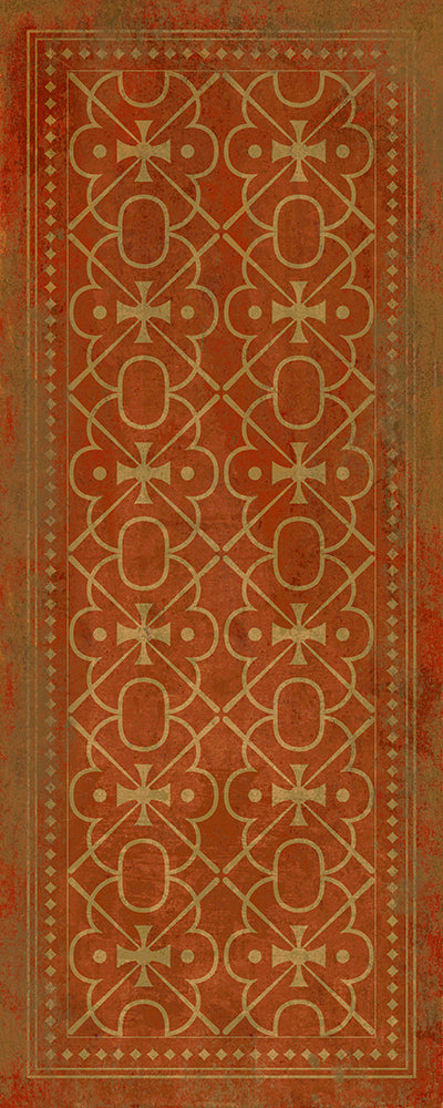 Lehigh Valley Flooring Vintage Vinyl Floorcloth Runner Kid Friendly Pet Friendly Indoor Outdoor Safe Rug