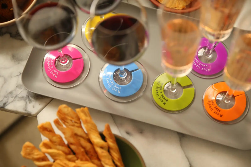 Wine Glass Markers that work - Slogan GlassWhere™ 