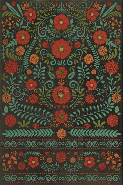 Pattern 36 "A Garden to Walk In" Vinyl Floorcloth