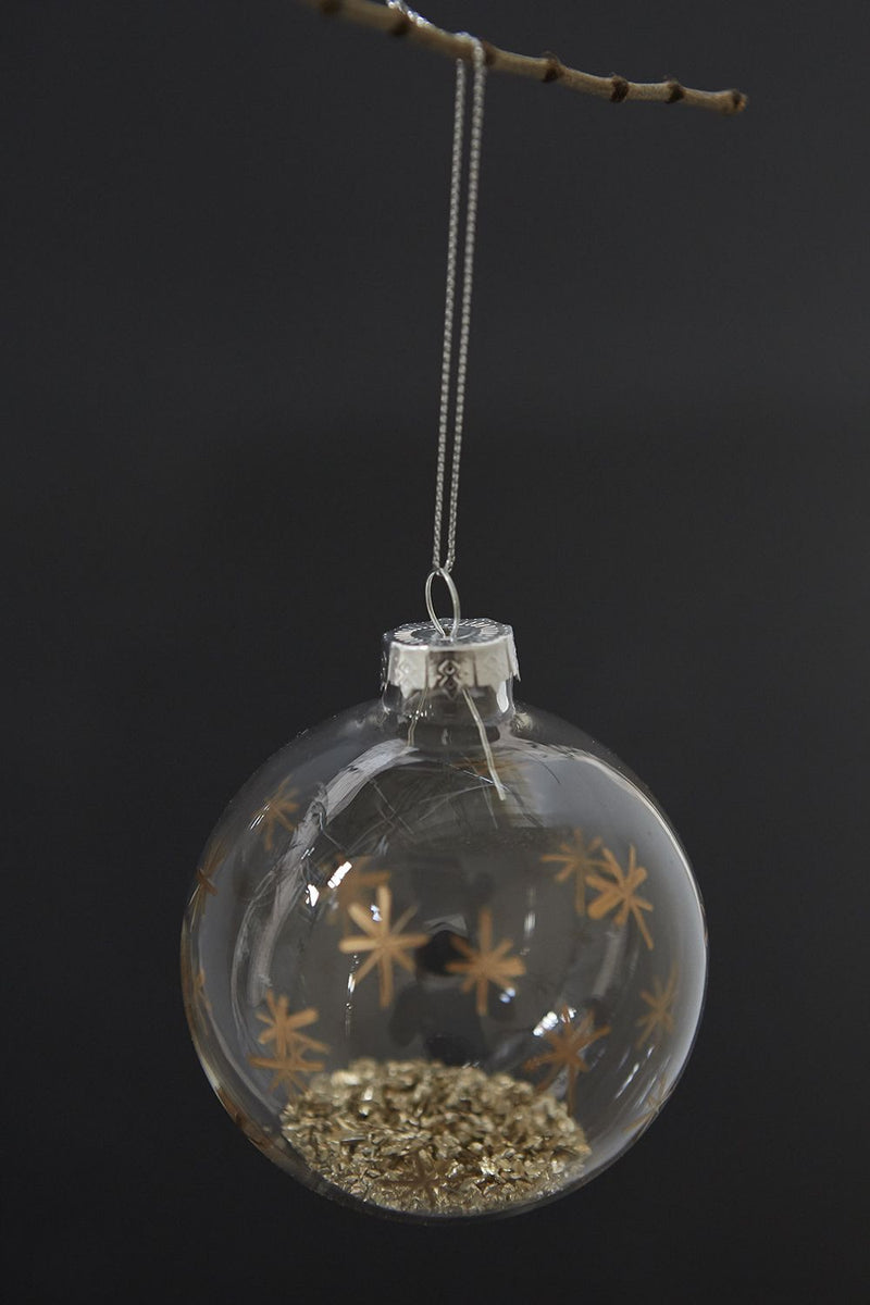 Hand Painted Star Ornament Glass Ball