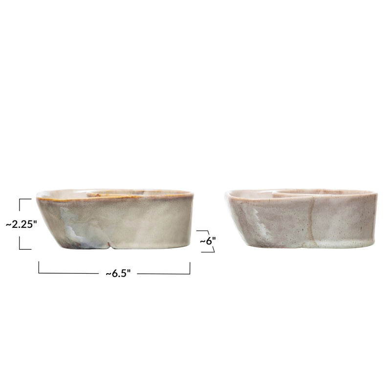 Stoneware Cracker + Soup Bowl, Gray