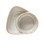 Stoneware Cracker + Soup Bowl, Gray
