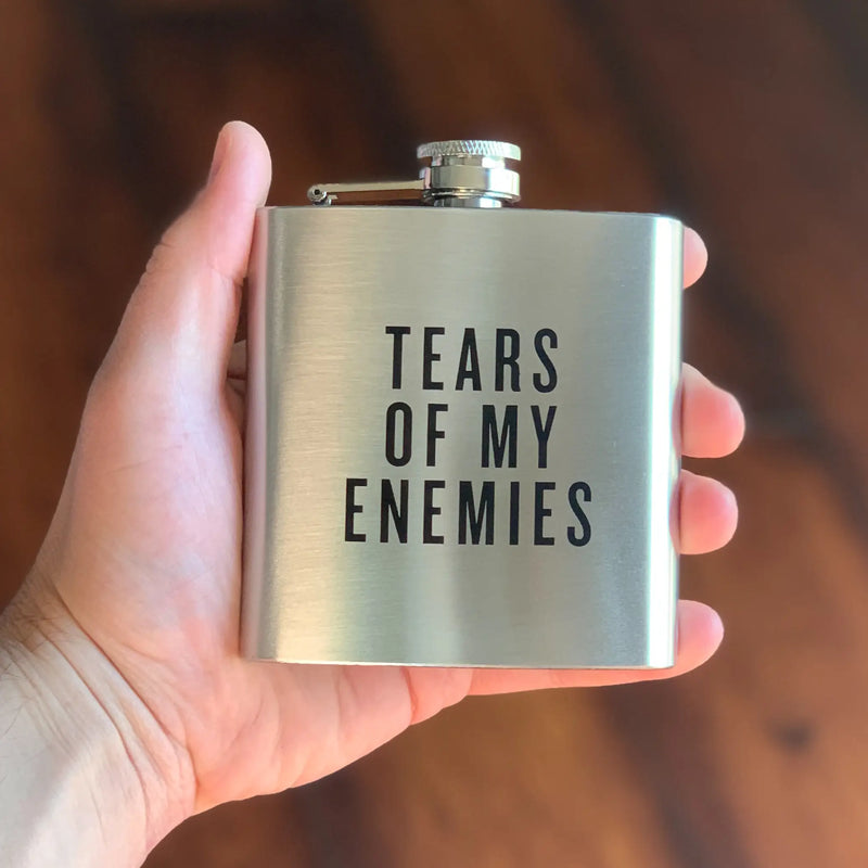 Tears of My Enemies Flask Great Groomsmen Gifts For Guys Drinkers Whiskey Lovers