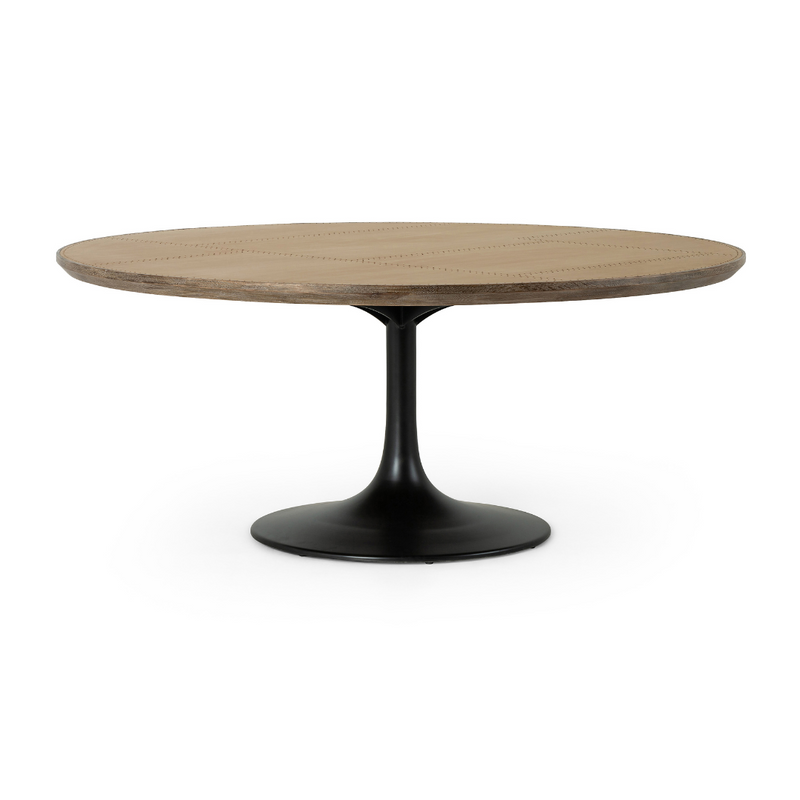 Powell Dining Table, Bright Brass Clad