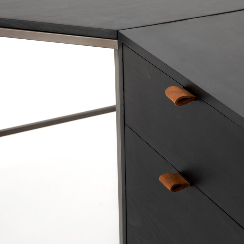 Trey Desk System with Filing Credenza
