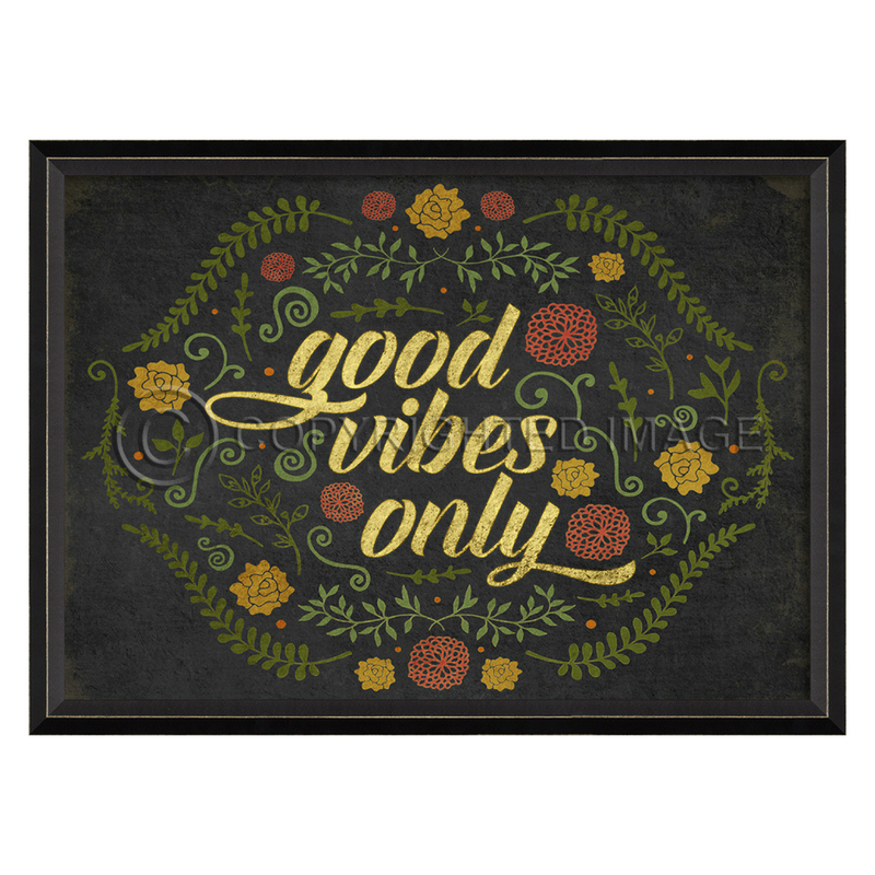 Happy Thoughts Wall Art: Good Vibes Only