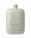 Bethlehem Map Pocket Flask, Matte White Barware