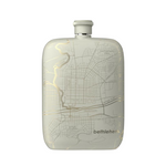 Bethlehem Map Pocket Flask, Matte White Barware
