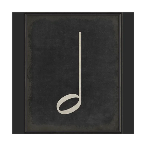 BC Music Note Half Note on Black Wall Art - Large Wall Art