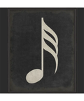 BC Music Note Thirty Second Note on Black Wall Art - Large Wall Art
