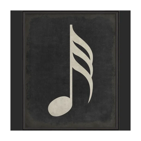 BC Music Note Thirty Second Note on Black Wall Art - Large Wall Art