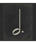 BC Music Note Dotted Half Note on Black Wall Art - Large Wall Art