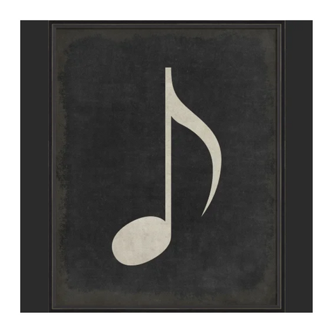 BC Music Note Eighth Note on Black Wall Art - Large Wall Art