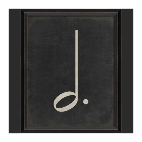 BC Music Note Dotted Half Note on Black Wall Art - Small Wall Art