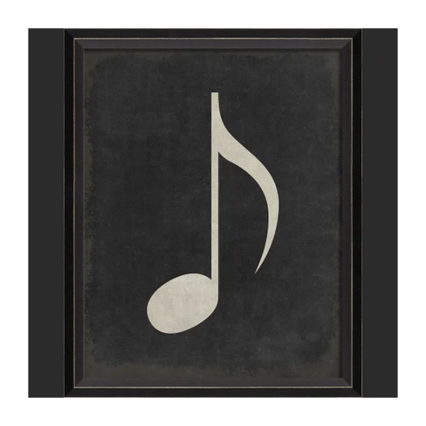 BC Music Note Eighth Note on Black Wall Art - Small Wall Art