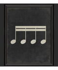 BC Music Note Joined Sixteenth Note on Black Wall Art - Small Wall Art