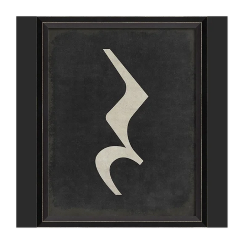 BC Music Note Quarter Note Rest on Black Wall Art - Small Wall Art