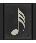 BC Music Note Thirty Second Note on Black Wall Art - Small Wall Art