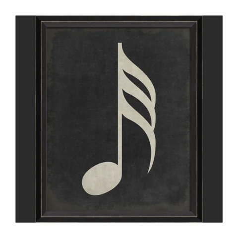 BC Music Note Thirty Second Note on Black Wall Art - Small Wall Art