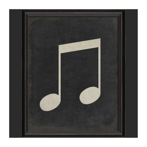 BC Music Note Beamed Eighth Note on Black Wall Art - Small Wall Art