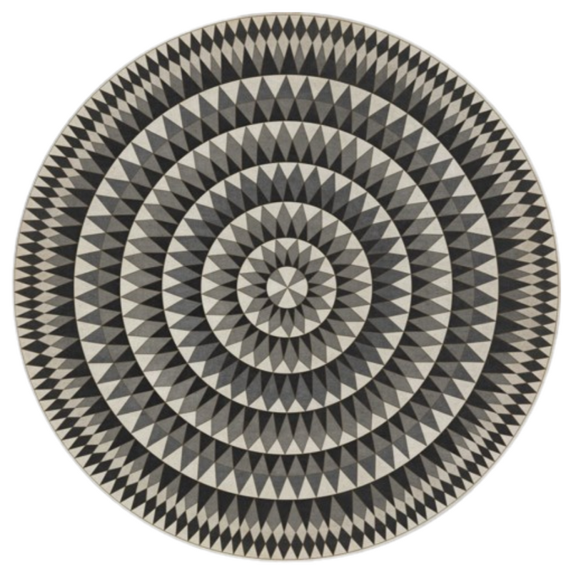 Round Vinyl Floorcloth - Kid Family Friendly Pet Safe