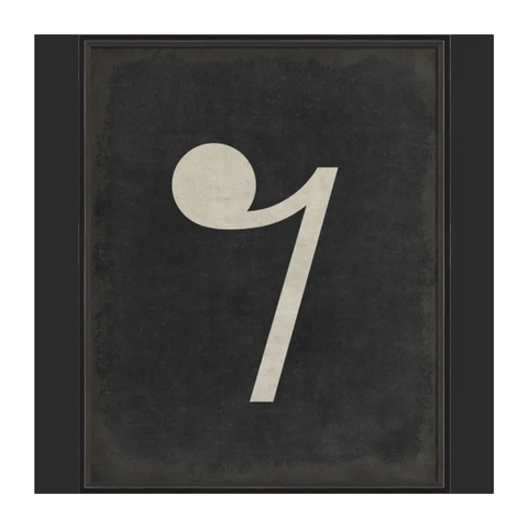 BC Music Note Eighth Rest on Black Wall Art - Large Wall Art
