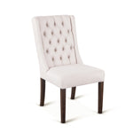 Lara Dining Chair Off-White with Weathered Teak Legs