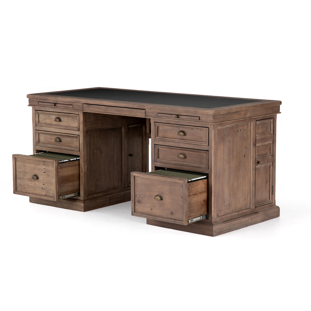 Large Solid Wood Desk with Extra Wide Legs– Artisan Born