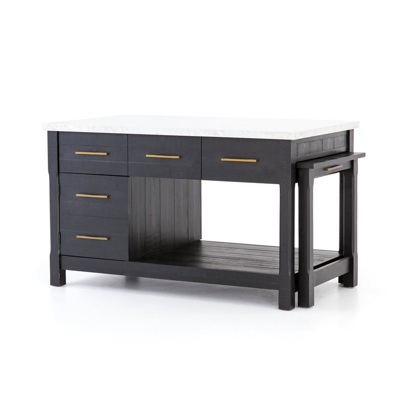 Ian Kitchen Island - Black Acacia