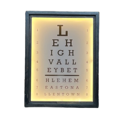 Vintage Style Eye Chart Art - Lehigh Valley Bethlehem Easton Allentown
