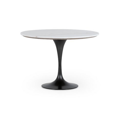 Powell Dining Table, White Marble Tulip Base