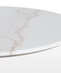 Powell Dining Table, White Marble Tulip Base Top Detail