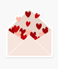 Envelope With Exploding Hearts Sticker