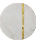White Marble Coaster Gold Inlay