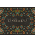 "Be Nice or Leaf" Arabic Floral Vinyl Mat Vinyl Floorcloths